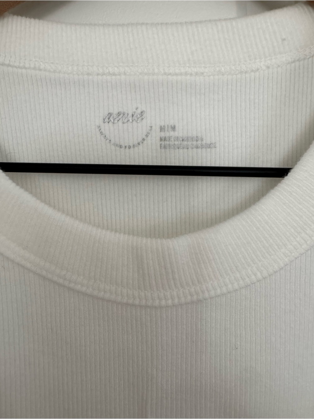 aerie White Ribbed Tank - Slim Racerback Style - Picture 2 of 2